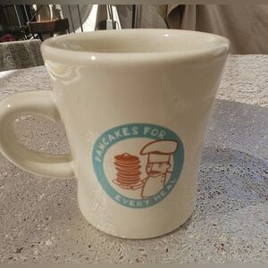 Cream Mug with Pancake Design